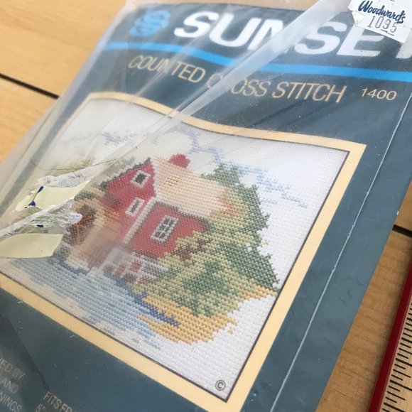 Summer Millpond Sunset Counted Cross Stitch Kit #1400 5x7" Vintage 1985 - Picture 2 of 3